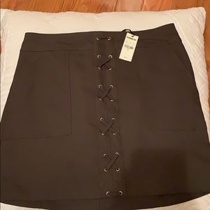 Express. Dark Green Mini Skirt